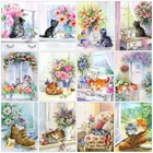 EverShine Алмазная живопись кошки страз искусство подарок Алмазная вышивка цветы вышивка крестом Ручной работы Хобби декор для дома