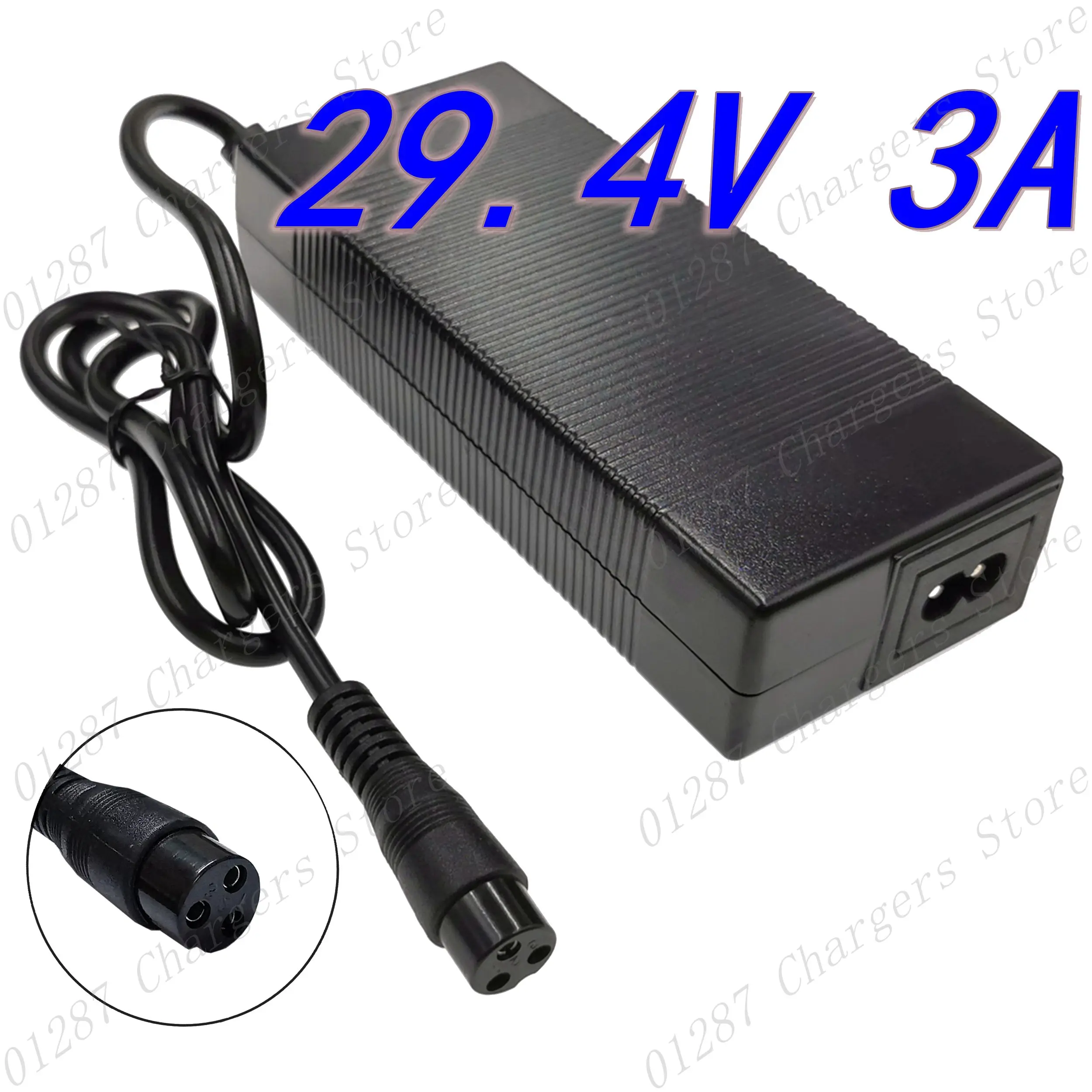 

29.4V 3A lithium battery charger 7 Series 29.4V 3A charger for 24V battery pack electric bike lithium battery charger 3-Prong