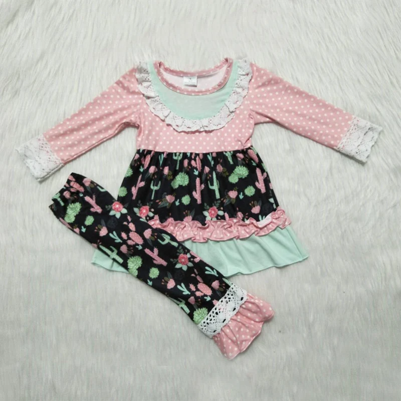 

2020 Christmas Baby Girl Clothes Toddler Girl Clothes Winter Print Long Sleeve & Cactus Pants Baby Girl Clothes Kids Clothes