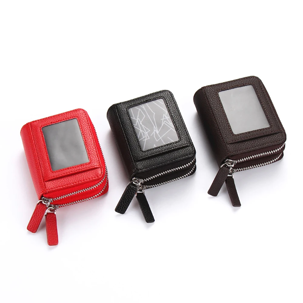 CUIKCA rfid кошелек женский и мужской с двойной молнией монетами тонкий кожаный в