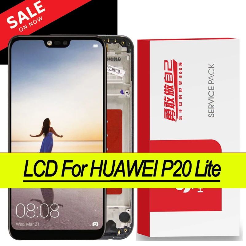 100% Оригинальный дисплей 5 84 ''+ рамка для Huawei P20 Lite Nova 3e сенсорный ЖК-экран
