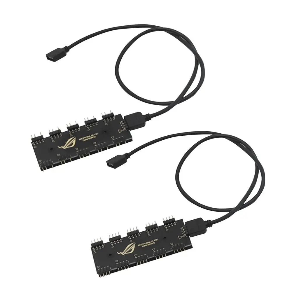 

1 to 10 Port 5V 3Pin/12V 4Pin Motherboard RGB Synchronization HUB Splitter Extension Cable For ASUS GIGABYTE AURA RGB Fan Light