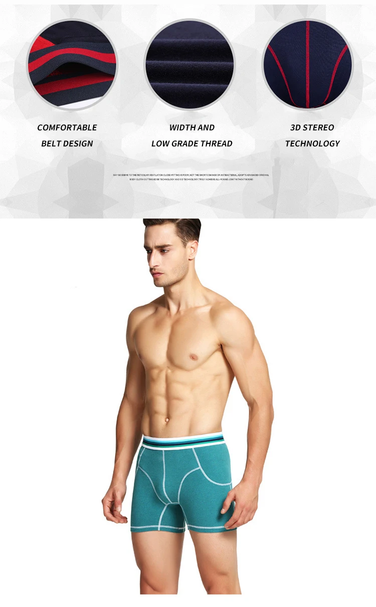 J-BOX, 1 шт., мужское сексуальное нижнее белье, Cueca, хлопковые гей трусы-боксеры дышащие трусы, мужские трусы размера плюс, льняные Длинные боксеры, нижнее белье