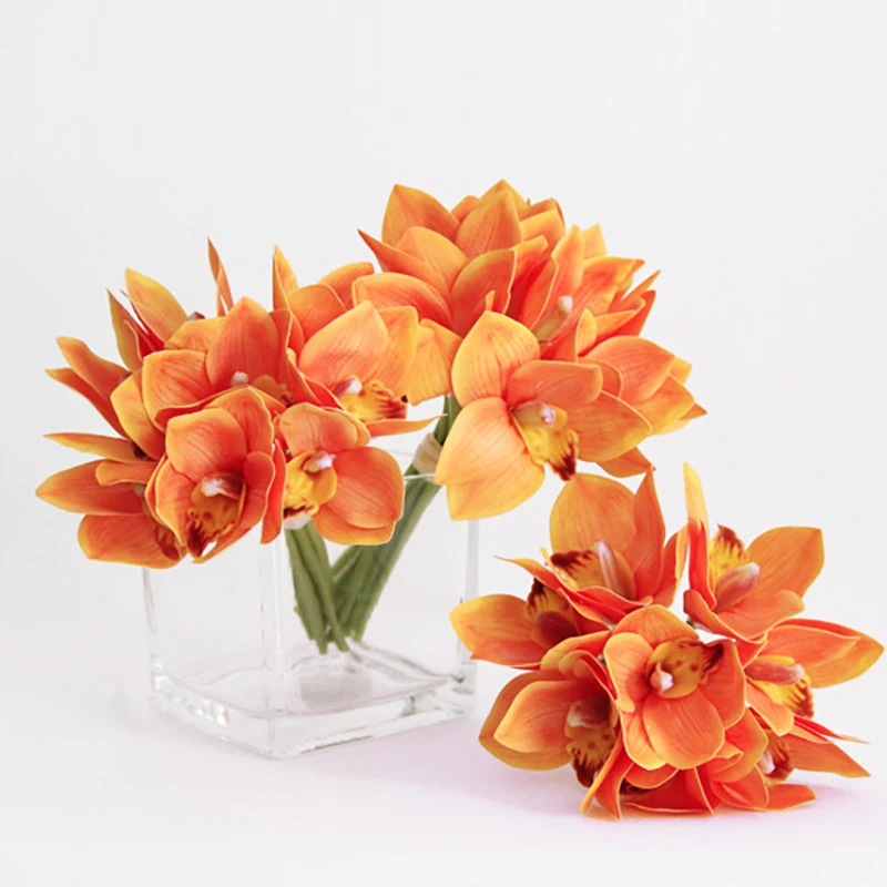 8 шт./Набор искусственных растений из цимбидиума орхидеи пластиковые цветы ветка