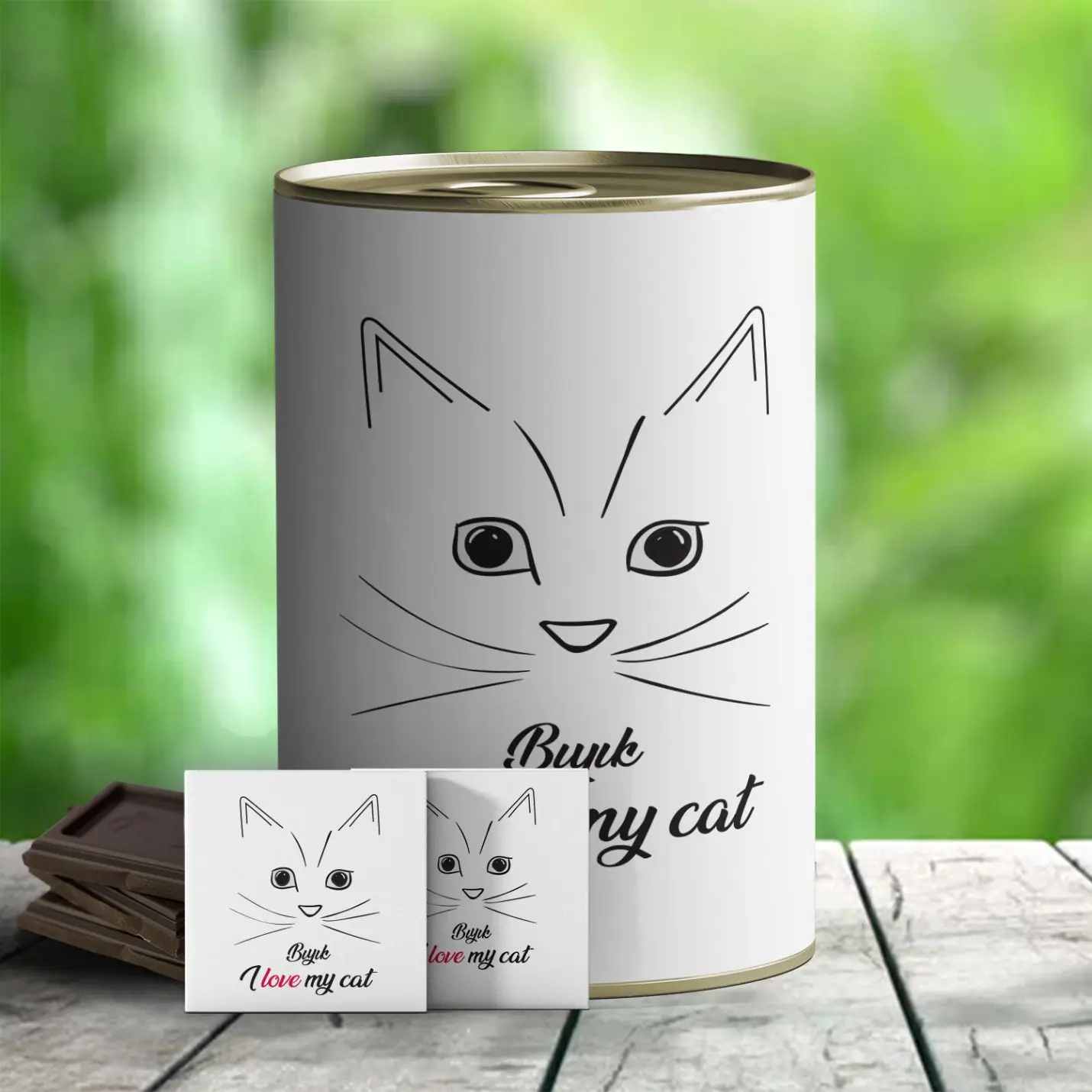 

Personalized Cat Themed Name Written Gift Canned