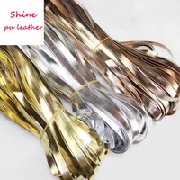2meters pu leather cord rose gold silver color shine leather rope for bracelet jewelry making 8101530mm flat string findings