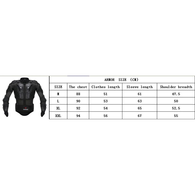 

DUHAN Motocross Men Full Body Armor jacket Racing Spine Chest Protective jacket Gear Motorcycle Riding Body Protection Guards