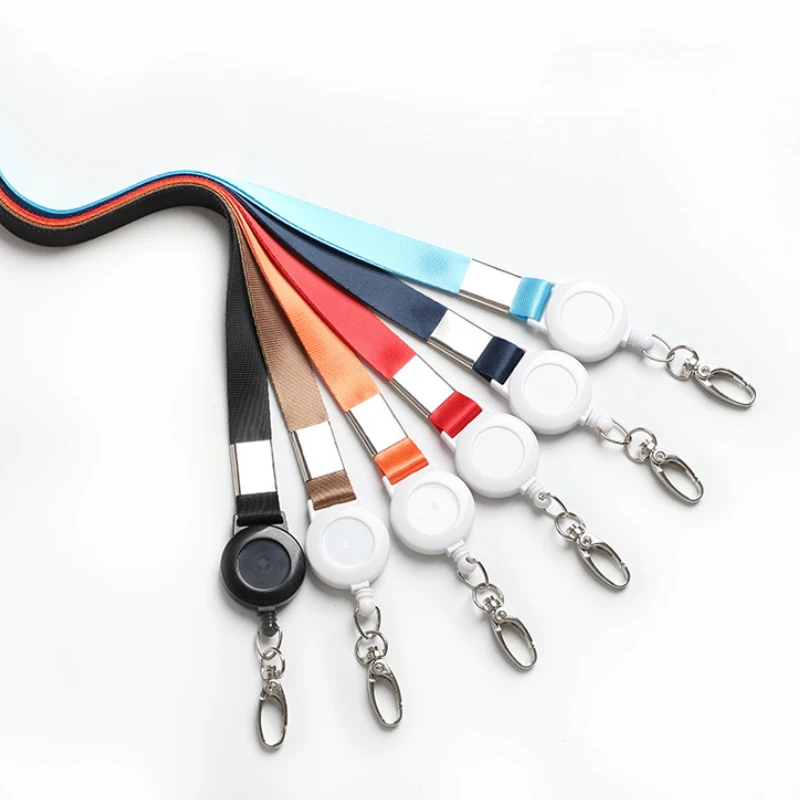 Staff Salesmen Work Card Holder Lanyard ID Card Neck Hanging Strap Rope Retractable Badge Reel