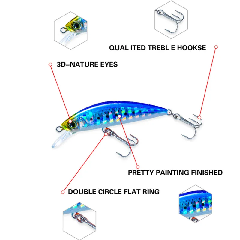 Тонущий гольян рыболовные приманки 50 мм 6 г кренкбейт воблеры свимбейт