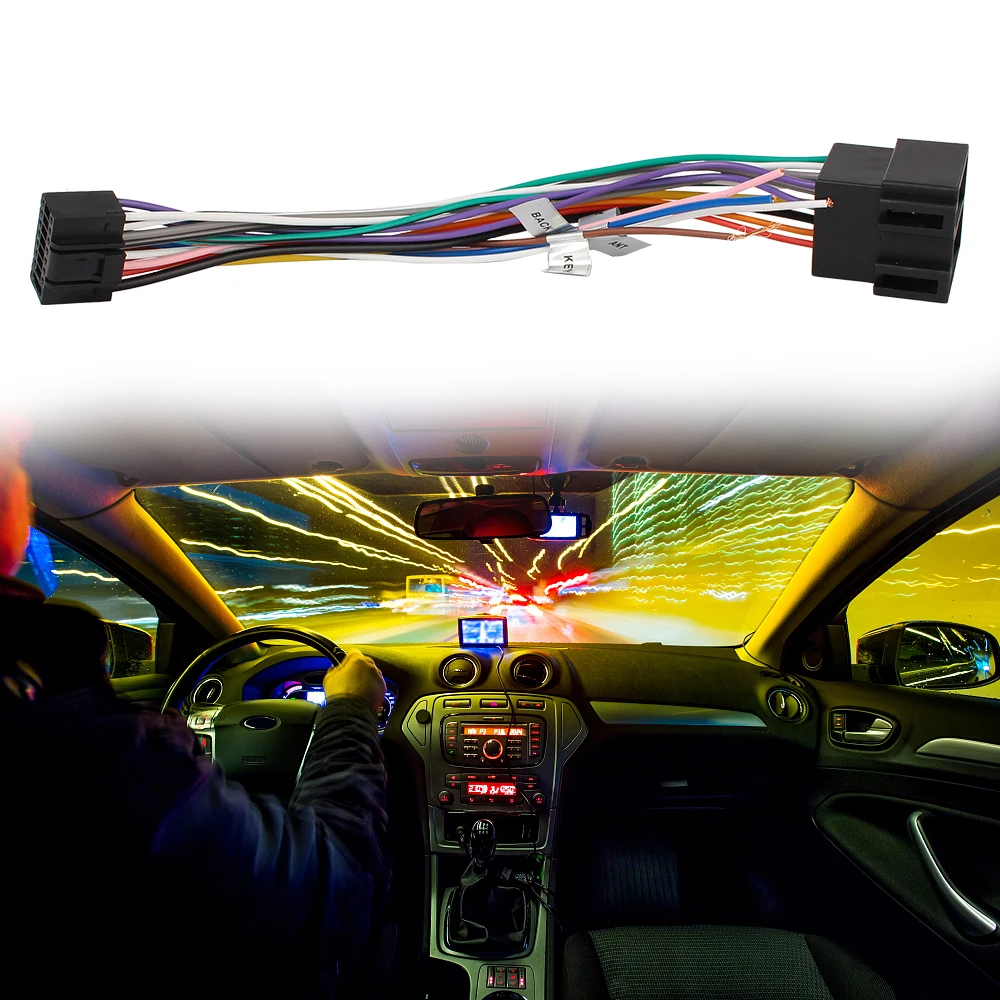 

For ALPINE ISO Standard Connector Adapter Car Stereo Radio 16 Pin Plug Cable Wire Harness Adaptor Car Wire Cable Adapter