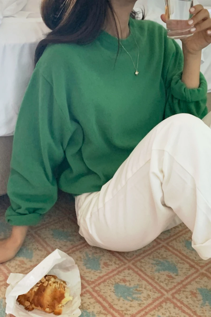 

WHCW CGDSR lady knitted sweater women oversized thick elegant korean loose jumper vintage pullover cute woman 2020 autumn winter