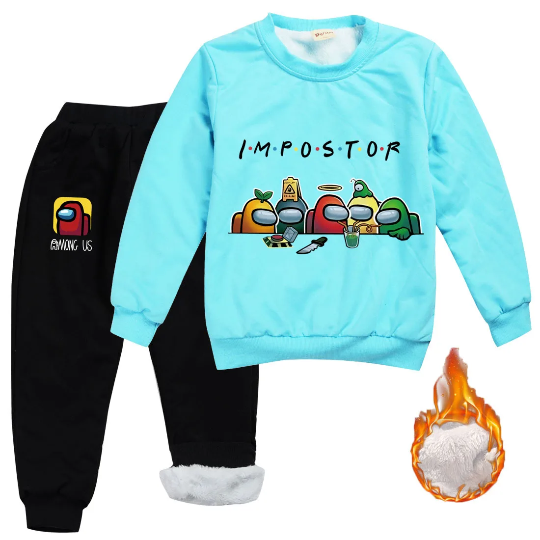 

DLF Baby Boy Clothes Winter Sets Kids Among Us Sweatshirt Tops+ Camouflage Pants 2pcs Outfits Girls Christams Gifts DropShipping