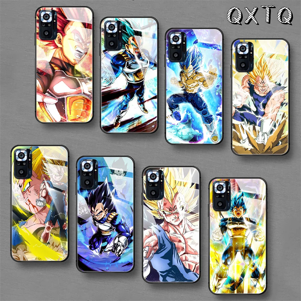 

Vegeta Super Saiyans Anime Tempered Glass Smart Phone Case For Xiaomi Redmi Note 7 8 9 10 K 30 40 S A C T 5G Pro Cover Cell