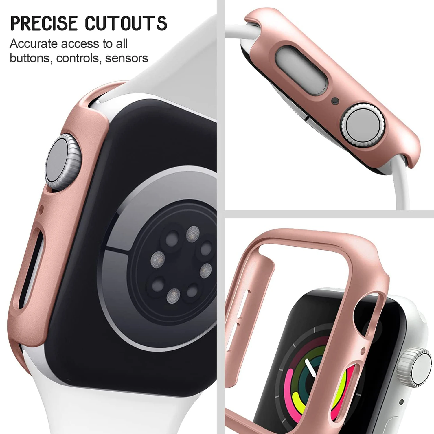 Frosted Hard Matte Bumper Cover For Apple Watch Case Serie 7 45mm 41mm 44mm 40mm iWatch 6SE 5 4 3 2 1 42mm 38mm