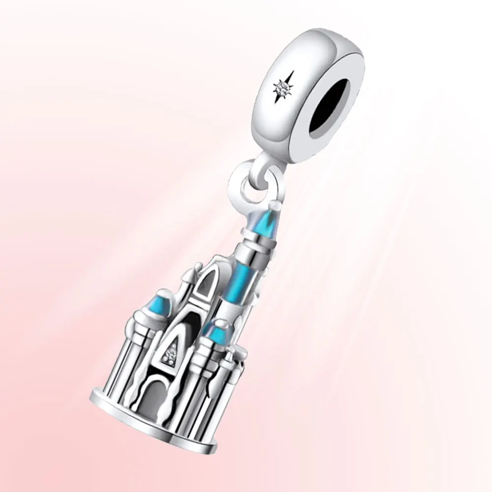 

925 Sterling Silver Charm castle Pendant Accessories for jewelry Fit Original Bracelet DIY Jewelry