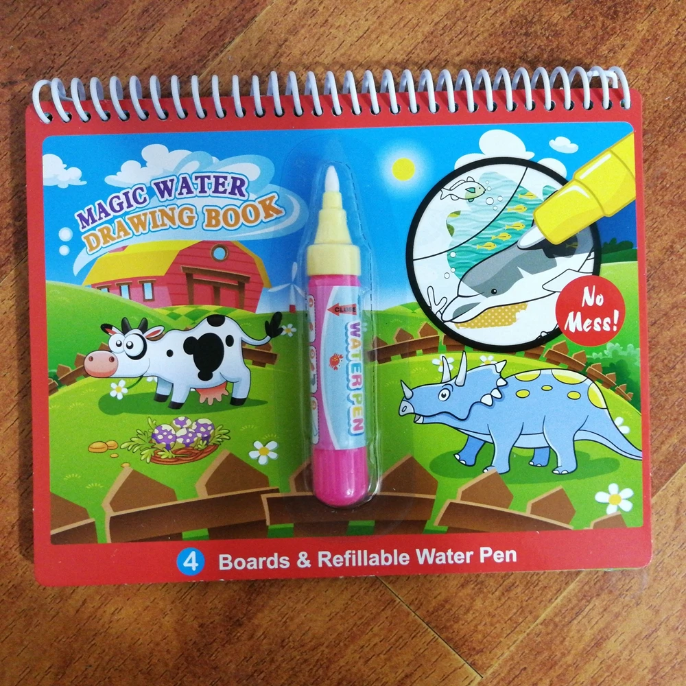 Волшебная книга для рисования воды, книга-раскраска, каракули и волшебная ручка, доска для рисования, для детей, игрушки, подарок на день рождения