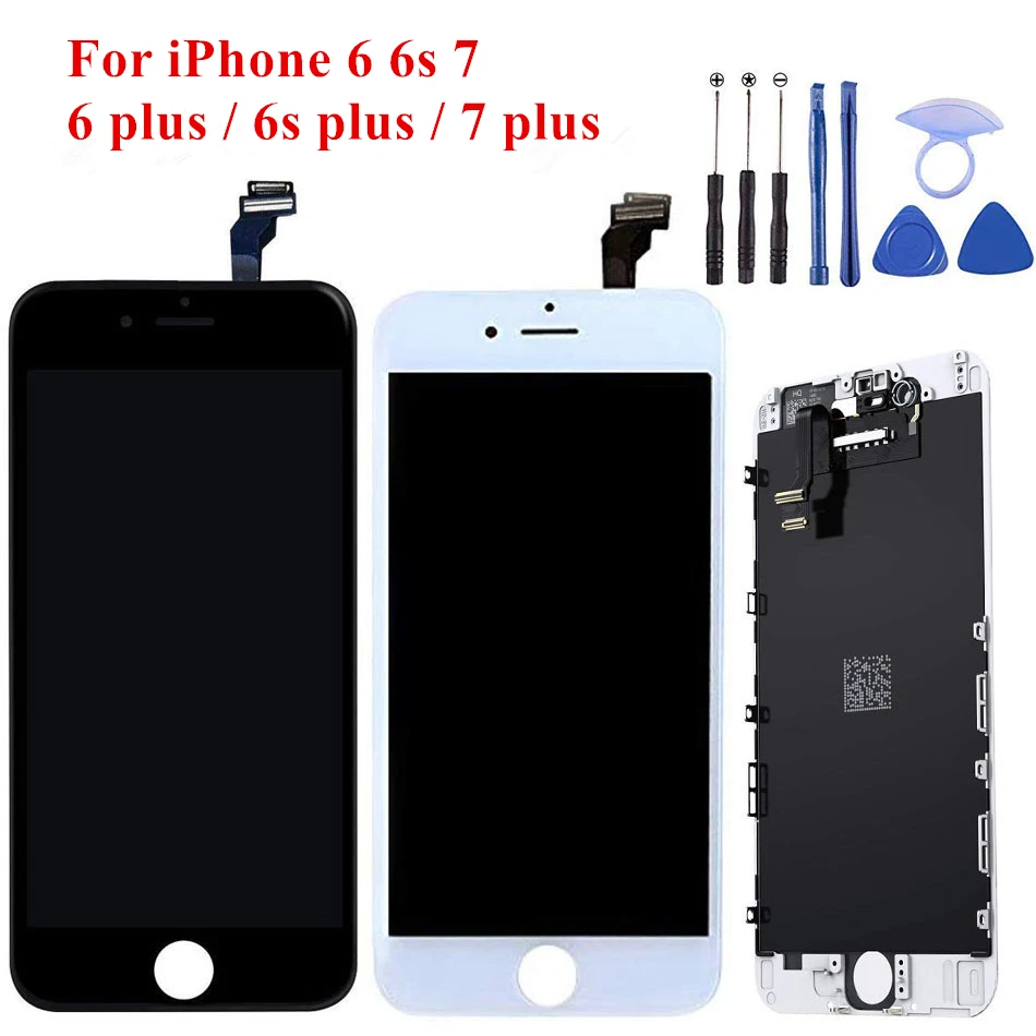 Черный/белый ЖК дисплей в сборе дигитайзер для iPhone 6s сенсорный экран 6 7 plus без