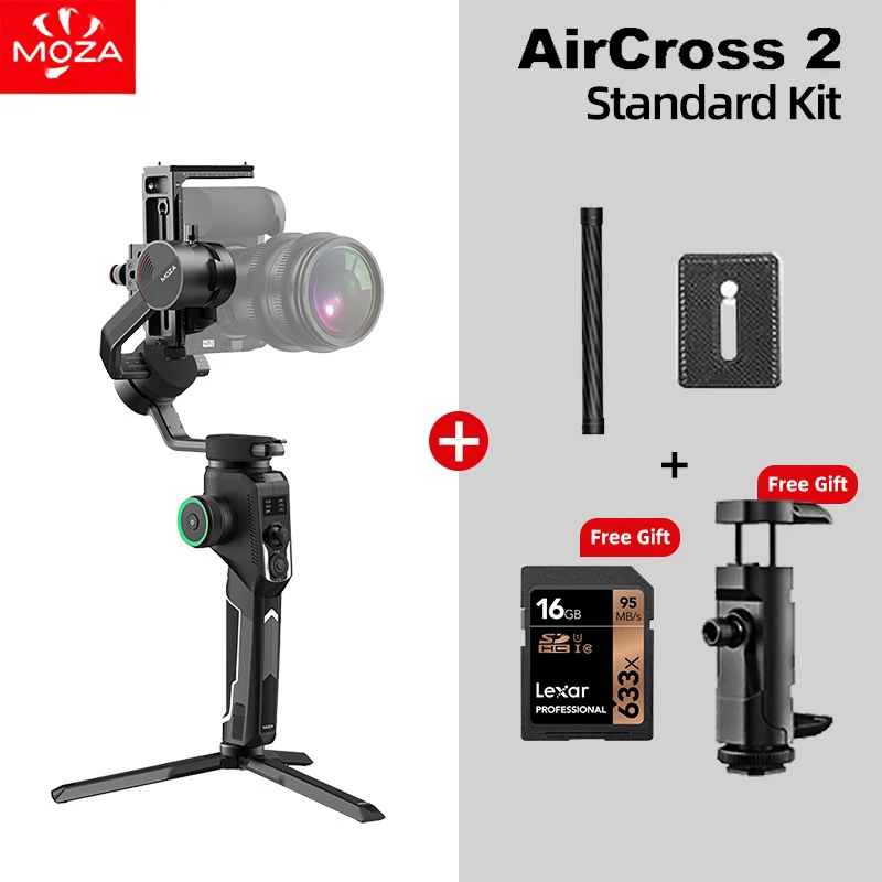 Aircross 2 Pole Связаться со службой поддержки получить купон 1.8 кг полезная нагрузка 3-осевая камера стабилизатор подвеса Steadycam для Sony a6300 Panasonic GH5 Canon карданный Moza Aircross - Цвет: Aircross 2 Pole