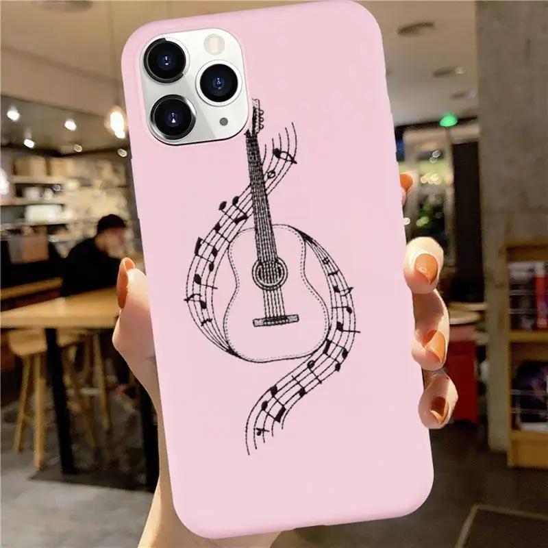 

violin art funny cute music Anti-fall luxury Phone Case cover Candy Color for iPhone 6 7 8 11 12 s mini pro X XS XR MAX Plus