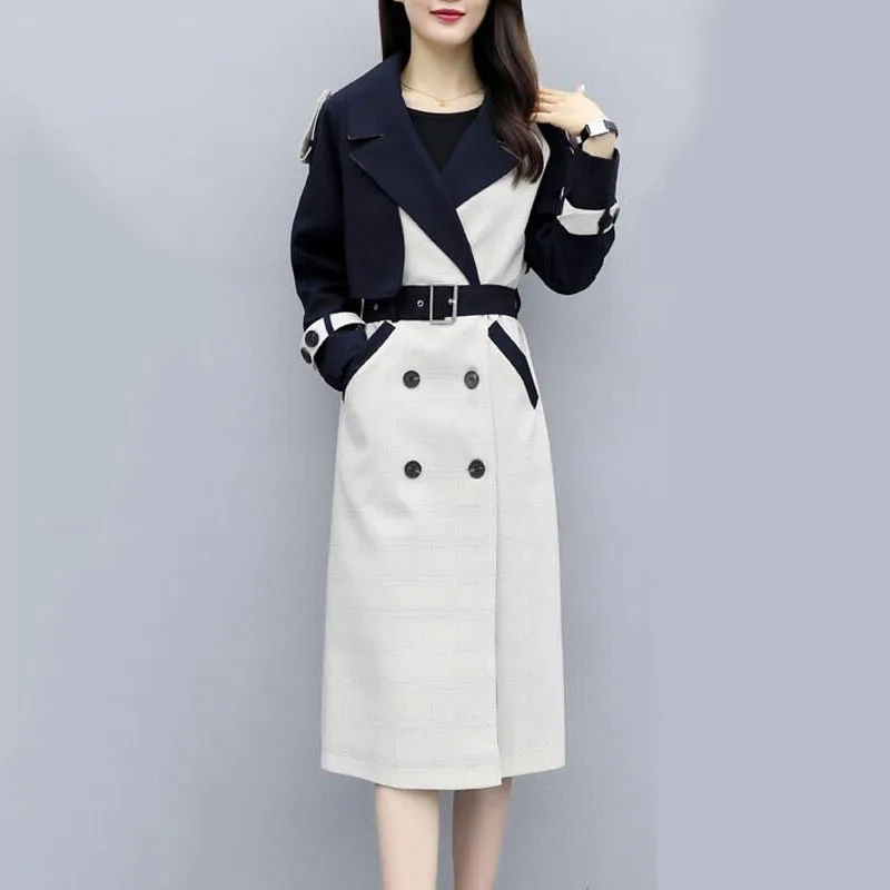 Ветровка женская длинная секция 2019 осенняя и зимняя одежда новый темперамент