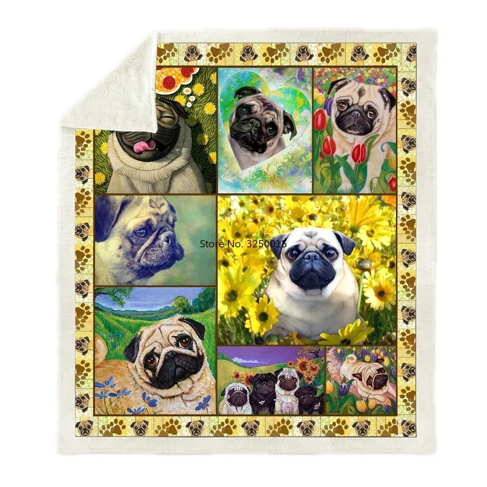 

Sofa Cushion Yoga Mat Blanket Picnic Blanket Thick Double-layer Plush Anime Dog 3d Print Carry Blanket Wholesale Custom pattern
