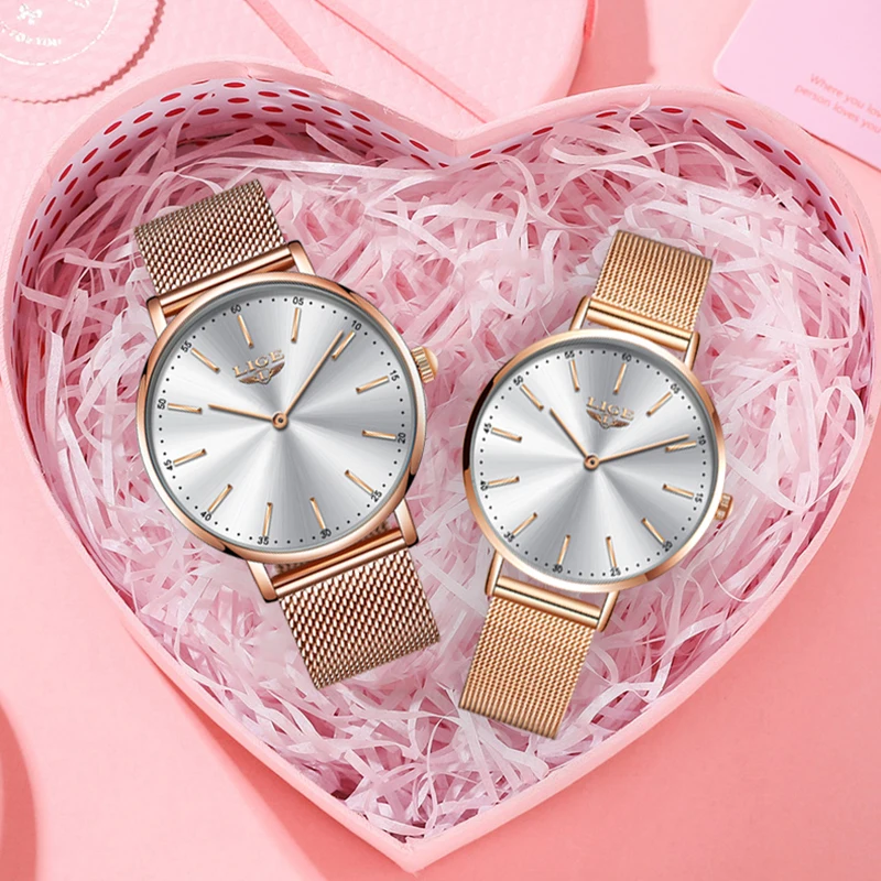 

2021 LIGE Lover Watches Ultra Thin Simple Couple Watches Couple Gift Top Brand Luxury Quartz Wristwatches Fashion Paired Watches