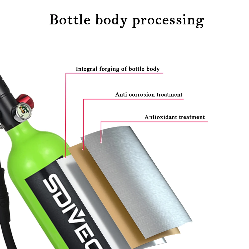 

diving equipment 1L diving oxygen tank underwater respirator scuba diving equipment small oxygen tank water sports