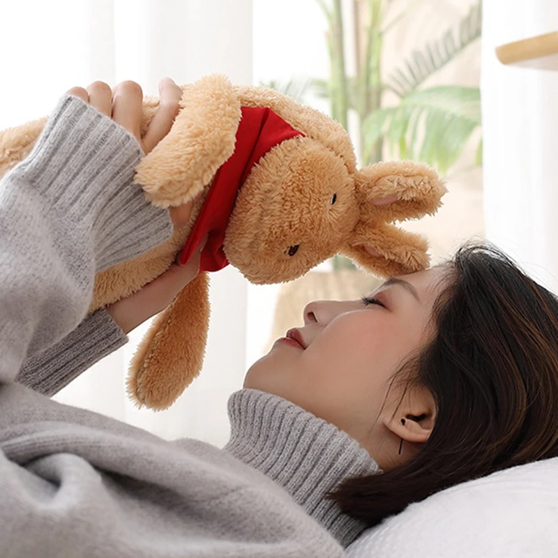 Резиновая сумка для горячей воды грелка рук Теплая бутылка ног плюшевая ткань