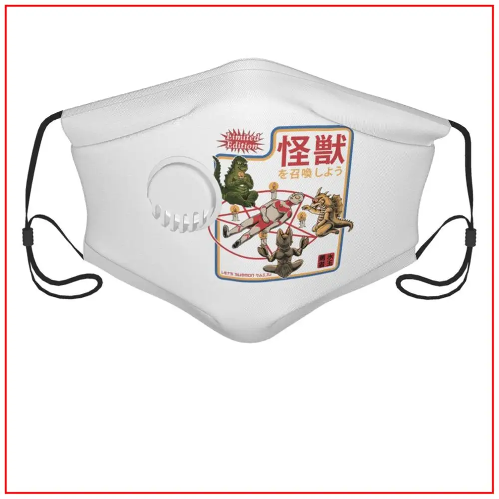 

Let's Summon Kaiju Kids Men Women face mask Snorkel Cooling Designs Masks for Germ Protection Custom Motorcycle Trump Adjustable