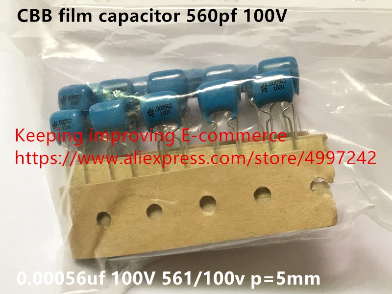 

Оригинальный новый конденсатор 100% CBB 560pf 100 в 0,00056 мкФ 100 в 561/100 в p = 5 мм (индуктор)