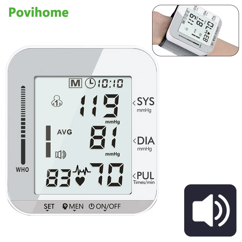 

Automatic Digital Wrist Blood Pressure Monitor Measuring Heart Beat Pulse Rate Tonometer Sphygmomanometer Health Care Tool