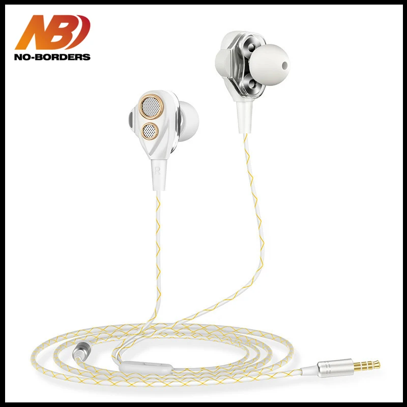 

IWO PRO New SMN-16 3.5mm Dual Unit Spearkers Dynamic Earphone Gaming Headphones Double Stereo Headset Noise Cancelling With Mic