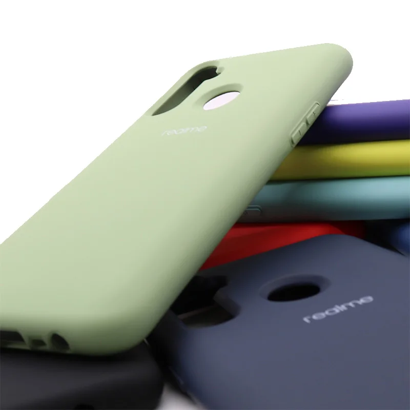 Оригинальный Realme C3 жидкий силиконовый чехол для телефона шелковистой мягкого на