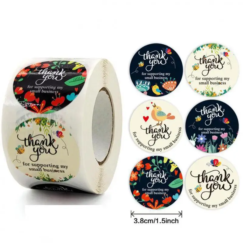 

500 шт., наклейки с надписью «Thank You»