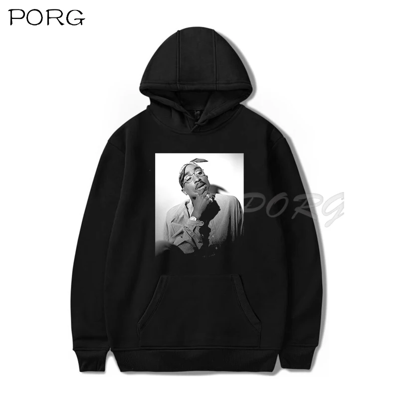 Толстовка в стиле Харадзюку для мужчин и женщин свитшот с капюшоном Tupac 2PAC Rap хип