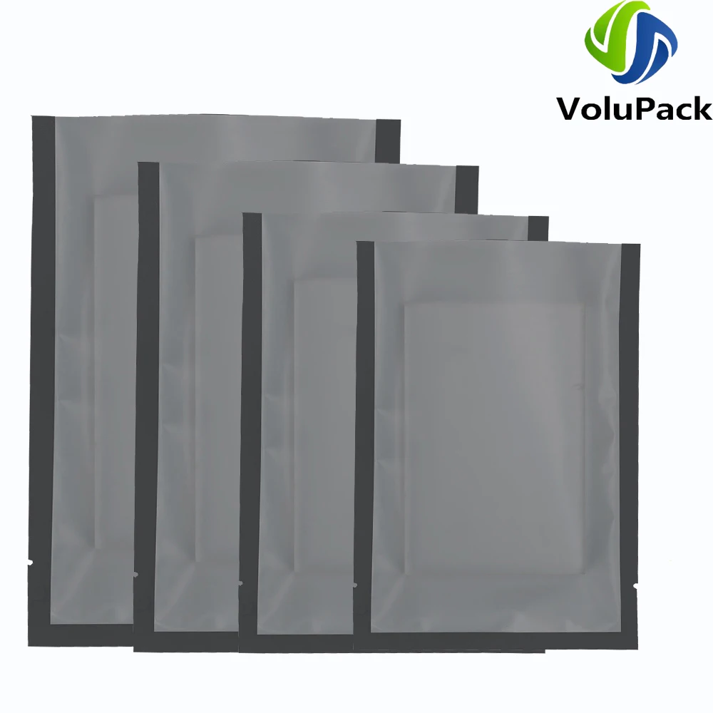 Recyclable Plastic Packaging Bags Matte Clear / Black Pouches Open Top Vacuum Heat Sealable Bags Eco-friendly Mylar Storage Bags