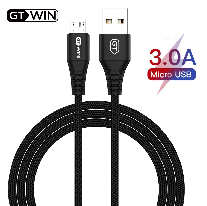 Кабель Micro USB GTWIN 3 А кабель для быстрой зарядки usb Samsung S7 Xiaomi Redmi Note 5 Pro зарядное