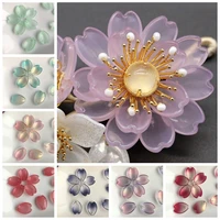 10pcs flora petal 16x11mm lampwork crystal glass loose pendants beads for jewelry making diy crafts flower findings