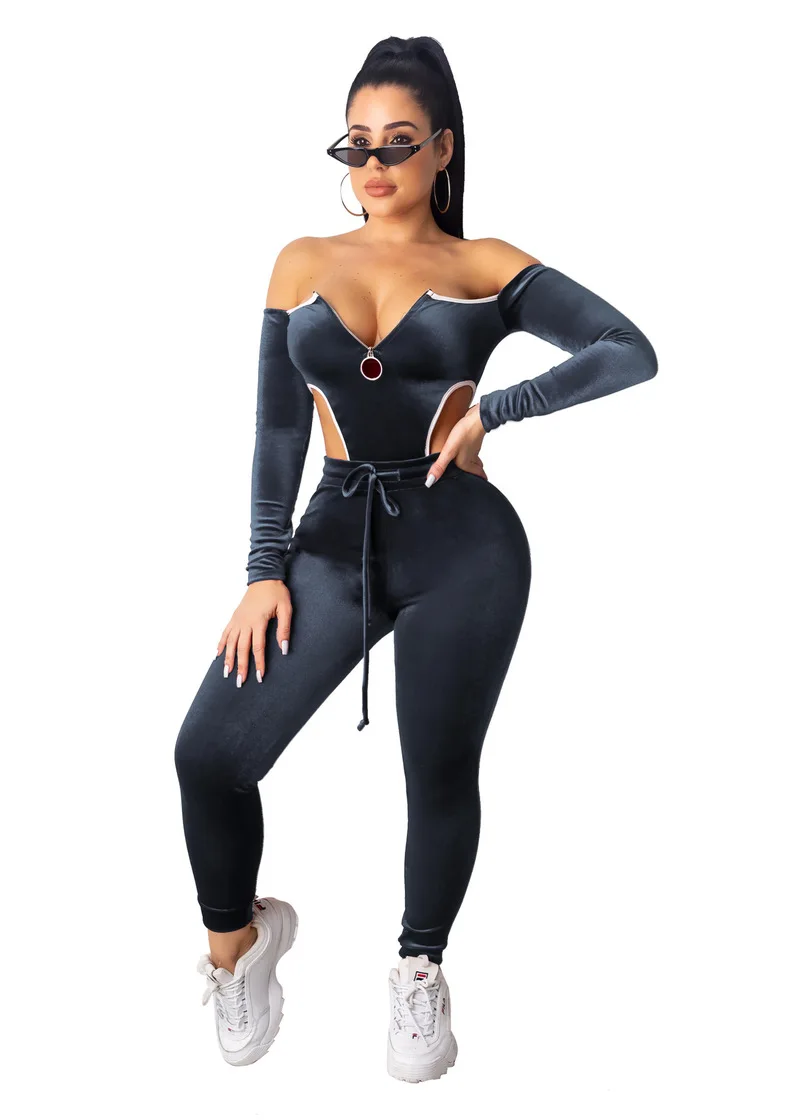 Новинка Лидер продаж плотный бархатный комбинезон комплект 2019 г. осенне зимний