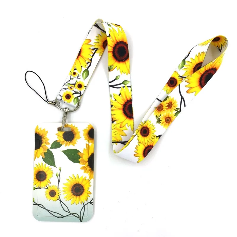 

Van Gogh Sunflower Flowers Mobile Phone Straps Lanyard For Keys ID Card Badge Holder Necklace DIY Hang Rope Webbing Ribbon