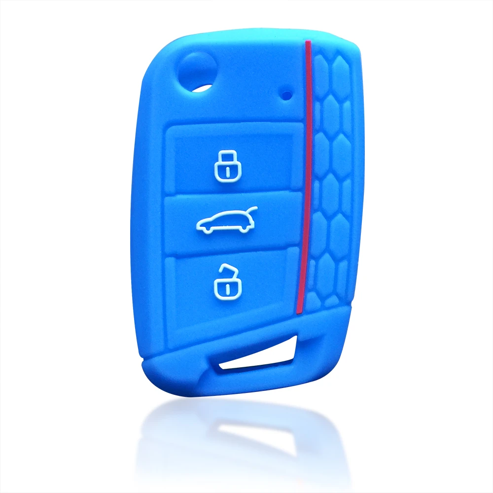 Силиконовый чехол для ключа Skoda Octavia A7 KAMIQ 2021 Rapid Karoq Fabia Seat Leon Ibiza Ateca VW Polo Golf 7 Tiguan T Roc
