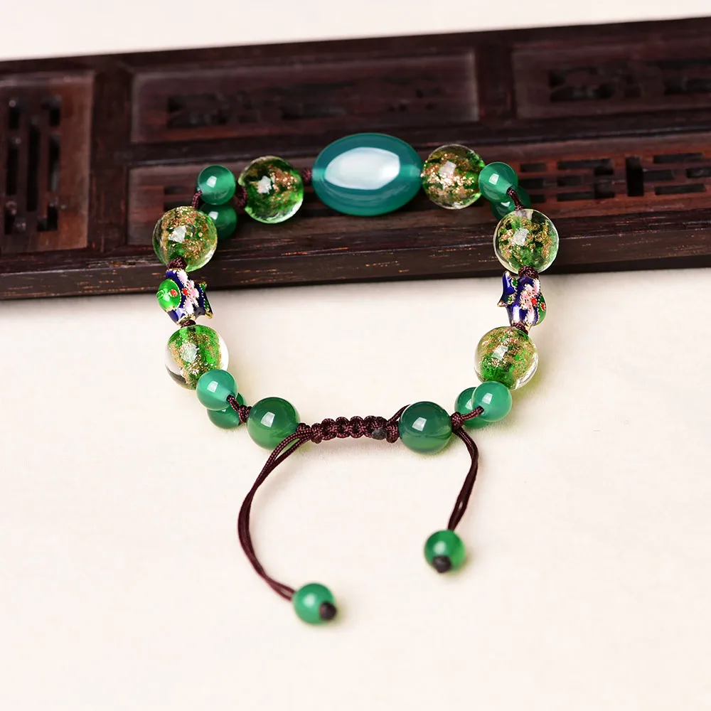 Изумрудный браслет камень зеленый нефрит Jadeite очаровательные ювелирные изделия