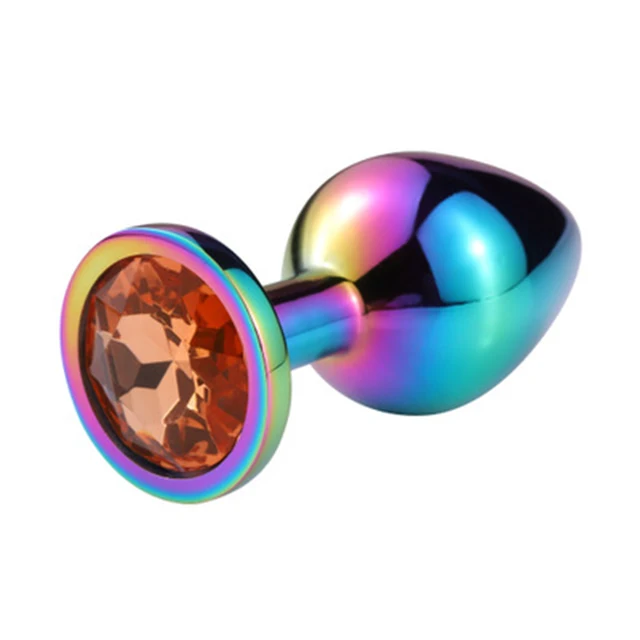 Stainless Steel Metal Anal Plug With Crystal Diamond Jewelry Smooth Butt Plug Anal Bead Anus Dildo Adults Sex Toys for Men Women 3