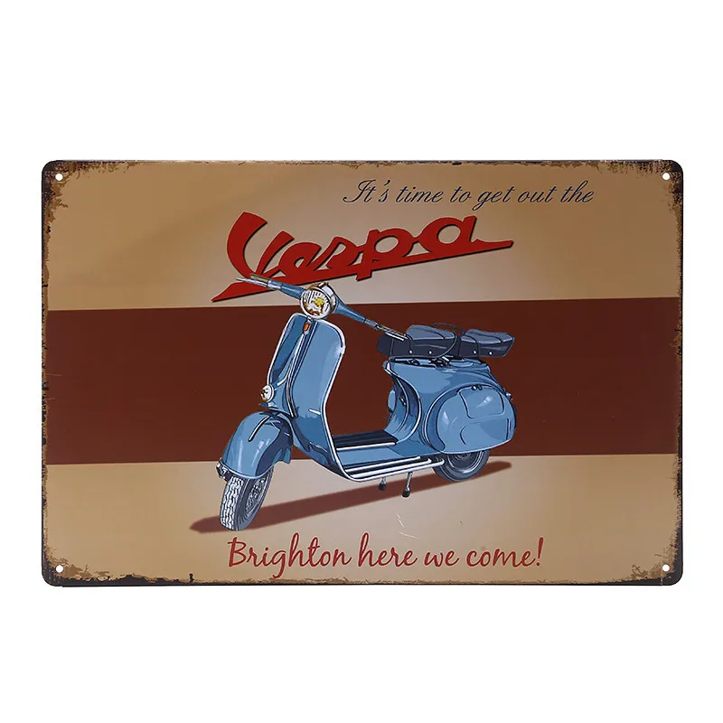 VESPA LEN'1 DES VENTES винтажные металлические оловянные знаки Ретро Оловянная пластина знак украшение стены для бара Размер: 20*30 см - Цвет: Светло-желтый