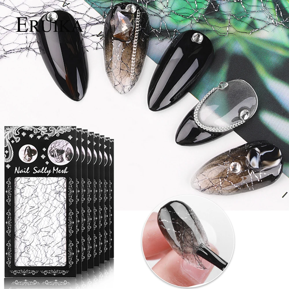 1 шт. 3d наклейка для ногтей в сеточку клейкая лента Голографическая шелковая