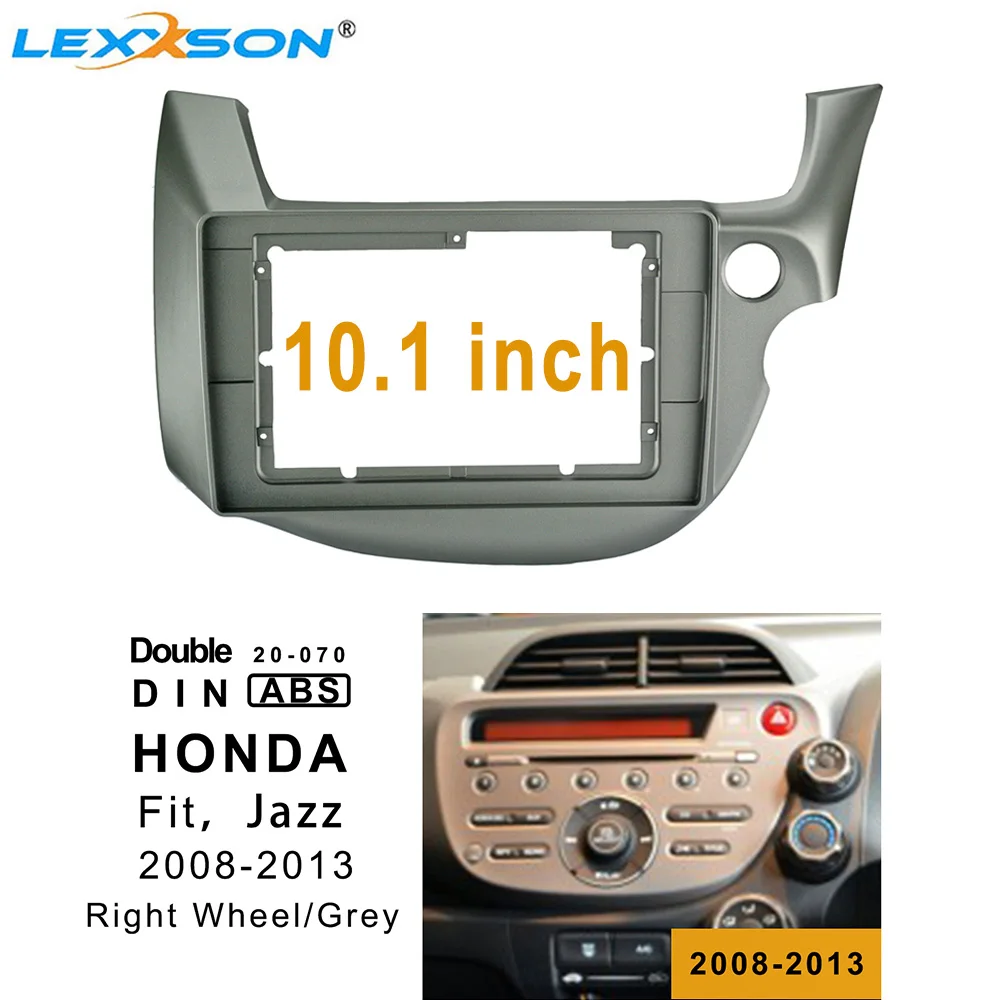 Only frame 10,1 дюймов 2din Автомагнитола фасции для Honda Fit Jazz 2008-2013 правое колесо панель приборной панели установка двойной Din dvd рамка - Название цвета: Only frame