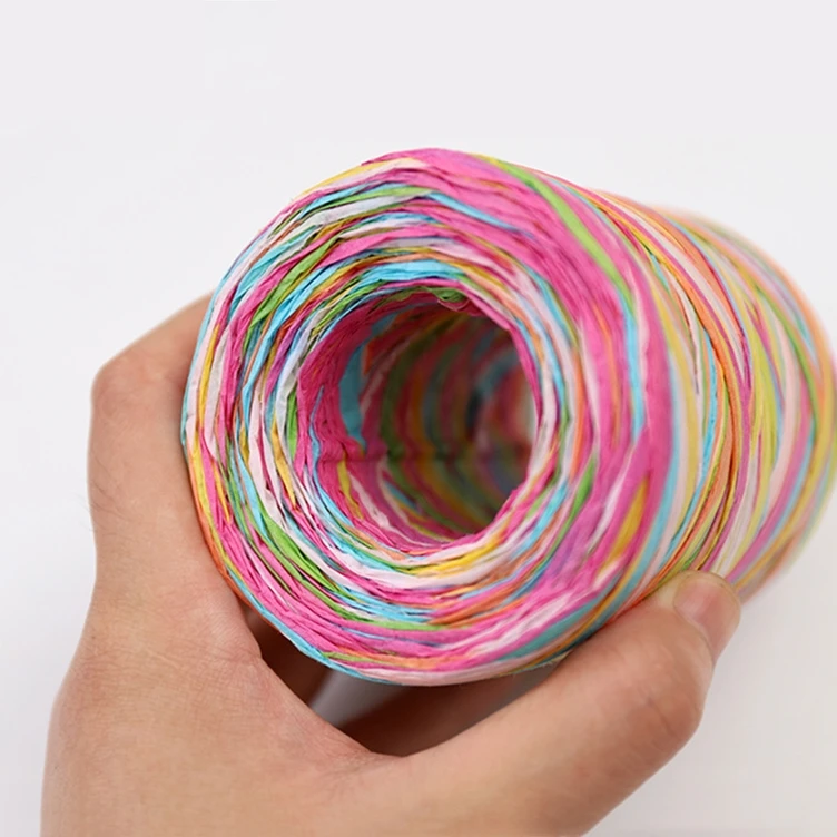 80 м 4 вида цветов многоцветная Смешанная рафия бумажная веревка Подарочная