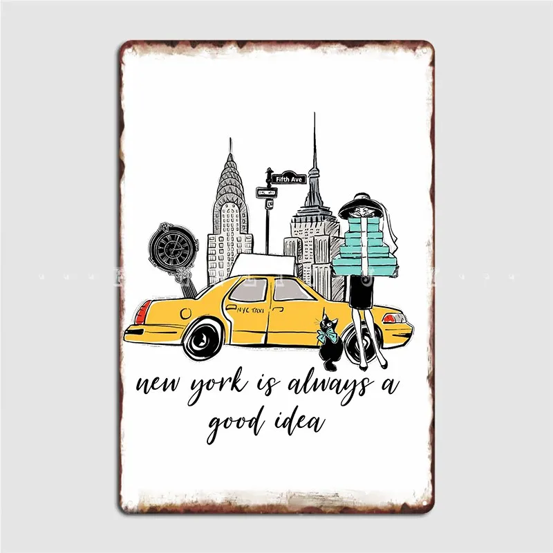 

Металлический плакат с изображением Девушки Нью-Йорка