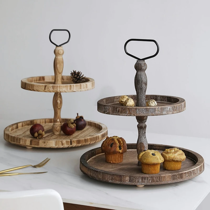 

LBER кофейная вечевечерние столовый столик чайный домашний декоративный органайзер для завтрака для кухни столешница деревянный двухуровне...