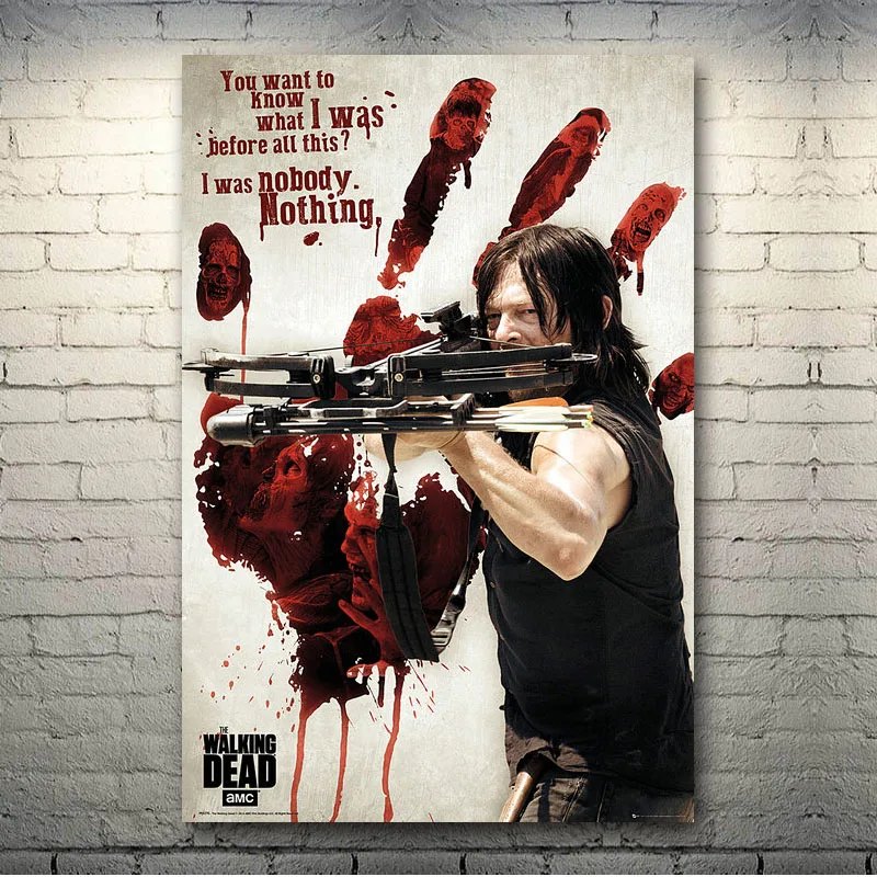С изображениями из сериала Ходячие мертвецы ТВ серии Рик Negan Арт Шелковый Холст